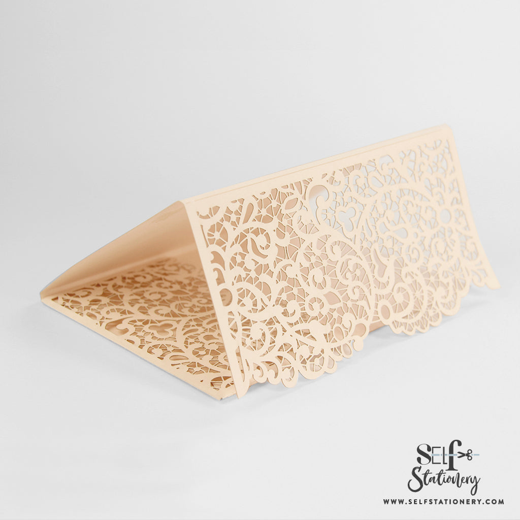Peachy Laser Cut Pocket Fold With Envelope