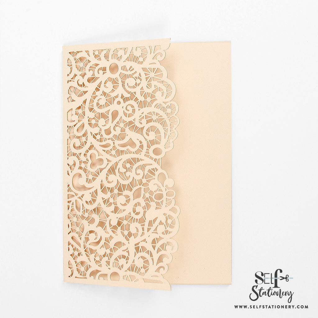 Peachy Laser Cut Pocket Fold With Envelope