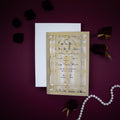 Golden Beige Art Deco Great Gatsby Laser Cut Gatefold Wedding Evening Invitation