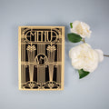 Golden Art Deco Great Gatsby Laser Cut Gatefold Menu