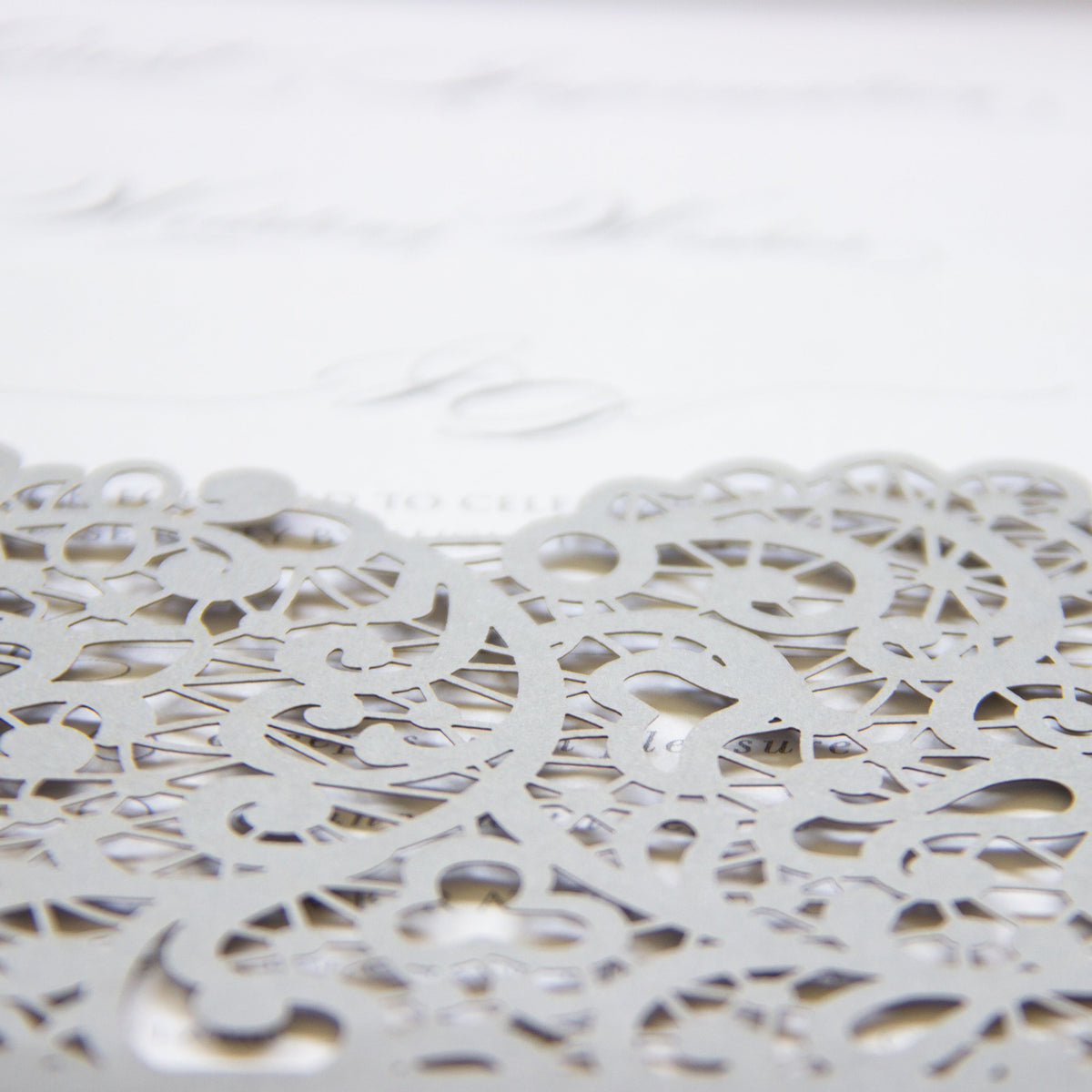 Laser Cut Covers Pocket Fold Invitations Grey - Pocketfold Elements, DIY Cut, 3 fold pocket, Wedding Cards