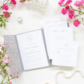Grey Pocketfold Lace Floral Wedding Invitations