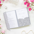 Laser Cut Covers Pocket Fold Invitations Grey - Pocketfold Elements, DIY Cut, 3 fold pocket, Wedding Cards