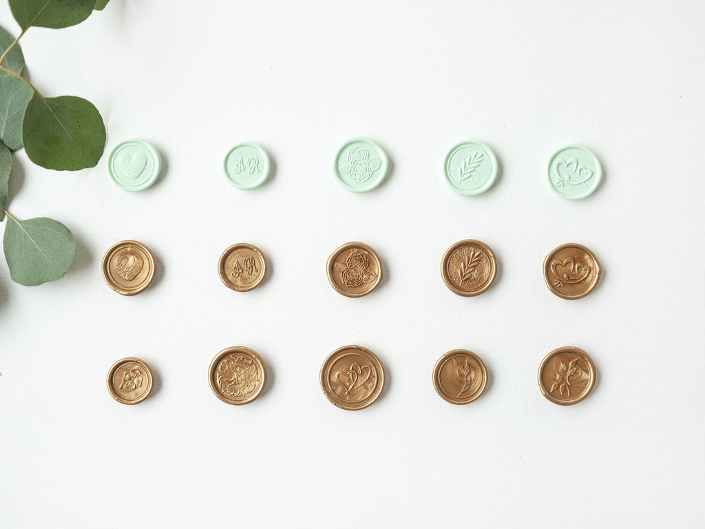 Custom Adhesive Wax Seals for Wedding Envelopes and Invitations, Gold Wax Seal Stickers, Stick Wax Stamps, Personalized Monogram