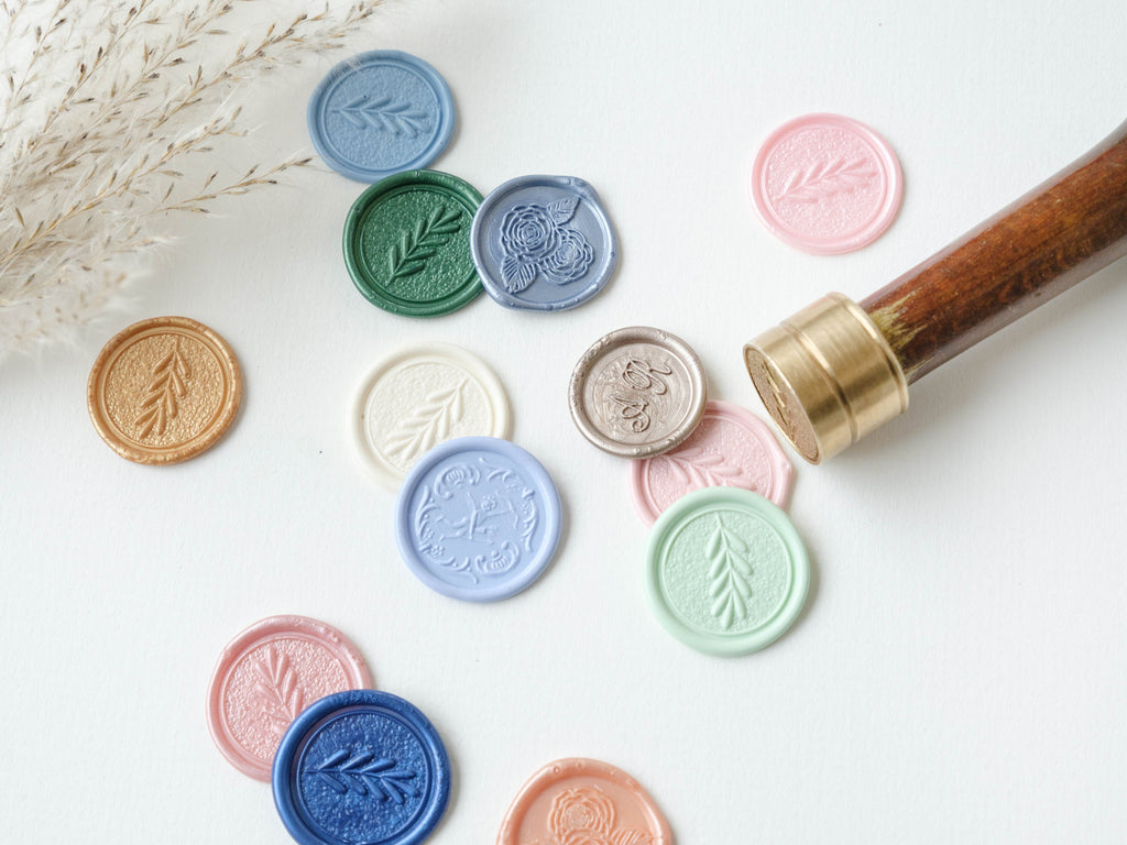 Custom Adhesive Wax Seals for Wedding Envelopes and Invitations, Gold Wax Seal Stickers, Stick Wax Stamps, Personalized Monogram