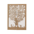 Rustic Laser Cut Wedding Cover With Tree Motif For 5x7 Card, DIY Invitation, Baptism, Anniversary