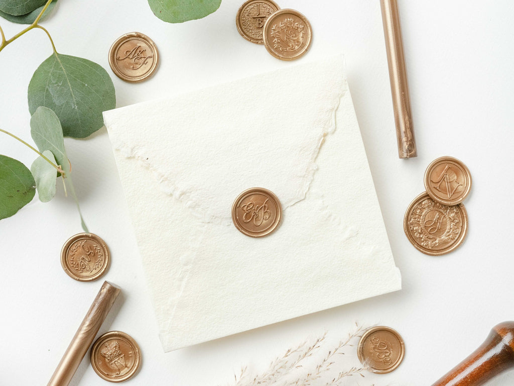 Personalized Wax Seal Stickers, Self-Adhesive Monogram Wax Seals, Wedding Invitations wax seal, Letters Wax Seal