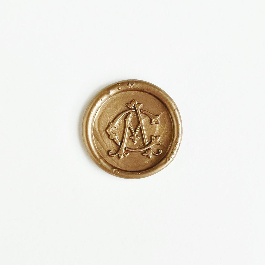 Personalized Monogram Wax Seal Sticker, Elegant Initial Seals for Wedding Invitations, Intertwined Initials