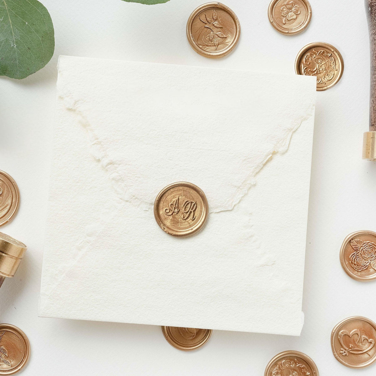 Custom Adhesive Wax Seals for Wedding Envelopes and Invitations, Gold Wax Seal Stickers, Stick Wax Stamps, Personalized Monogram