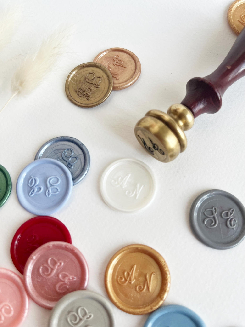 Custom Adhesive Wax Seals for Wedding Envelopes and Invitations, Gold Wax Seal Stickers, Stick Wax Stamps, Personalized Monogram