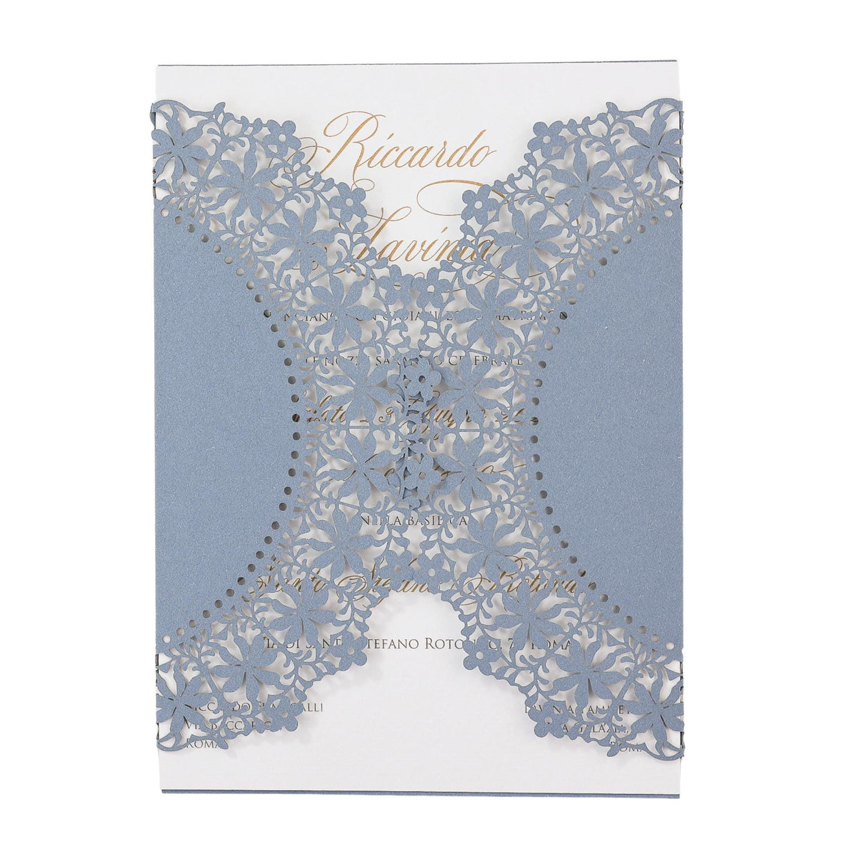 Lace Laser Cut Cover for 5x7 Wedding Invitation - Custom Color