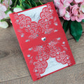 Red Cover Laser Cut Wedding Invitation with Heart DIY Paper Streamer LOVE